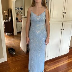 Windsor Light Blue Sequin Homecoming/Prom Dress NWT